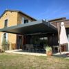 Pergola alu bioclimatique - suspendue - Theizé (69) solution de pergola lames orientables sans poteau theize