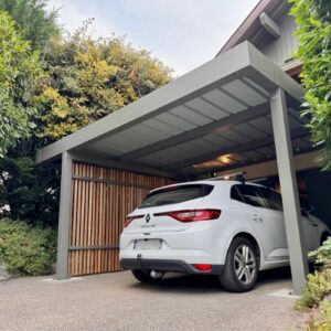 Carport alu végétalisé - 1 voiture - adossé - à Annecy (74) carport alu végétalisé - 1 voiture - adossé - à annecy (74) – image 2