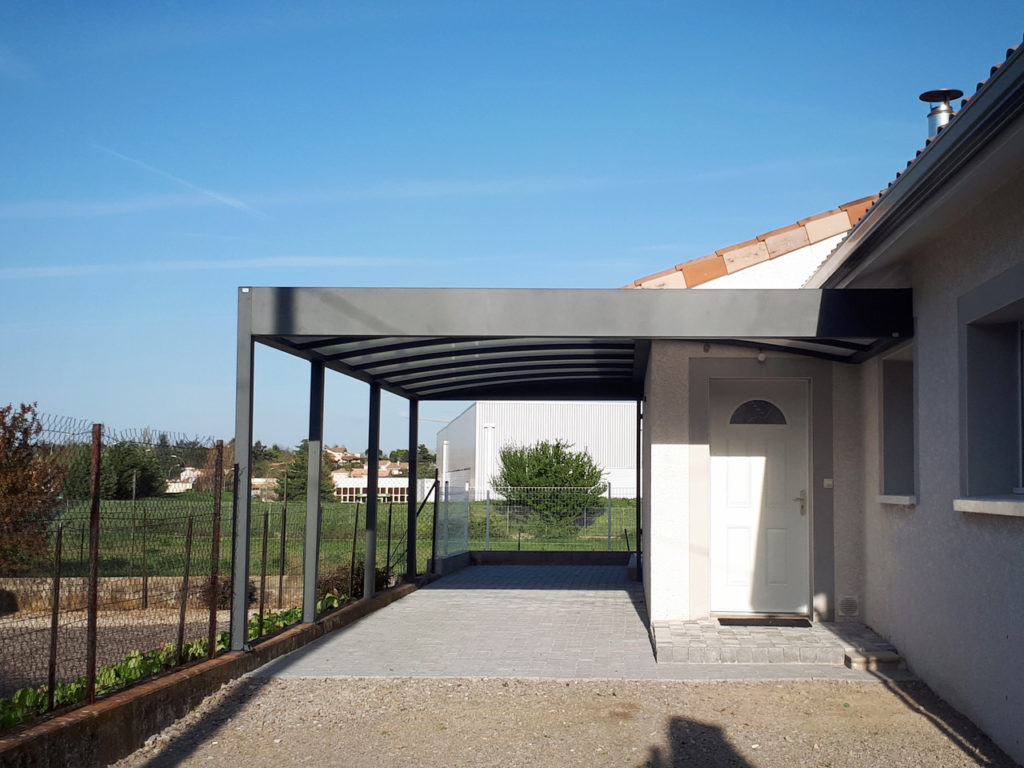 Carport à toit plat en aluminium - Annonay