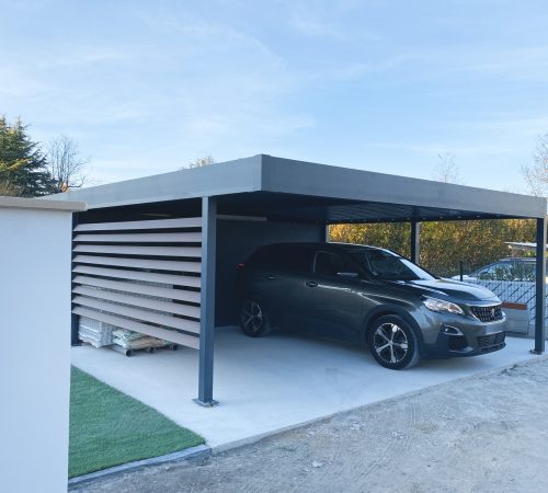 carport double aluminium avec abri bâti à Bordeaux