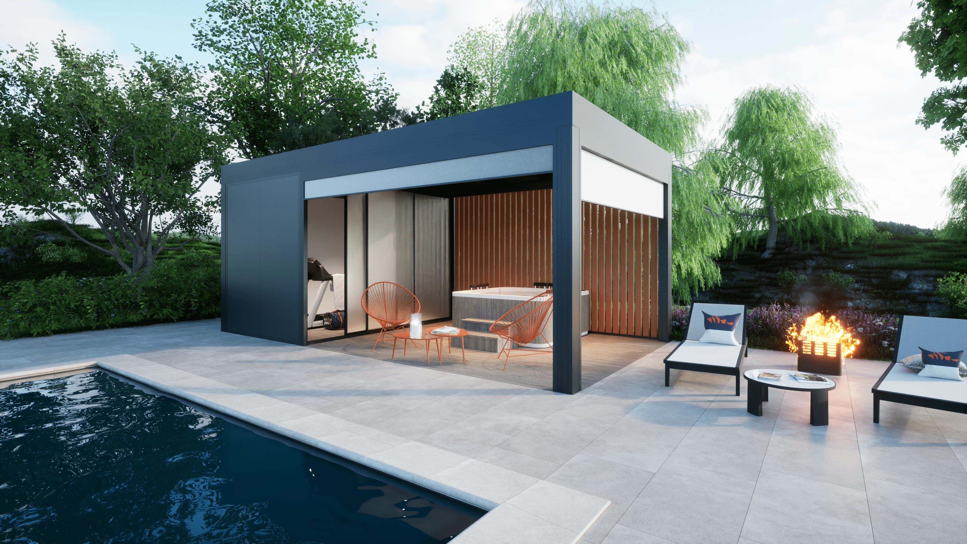 pool house en aluminium